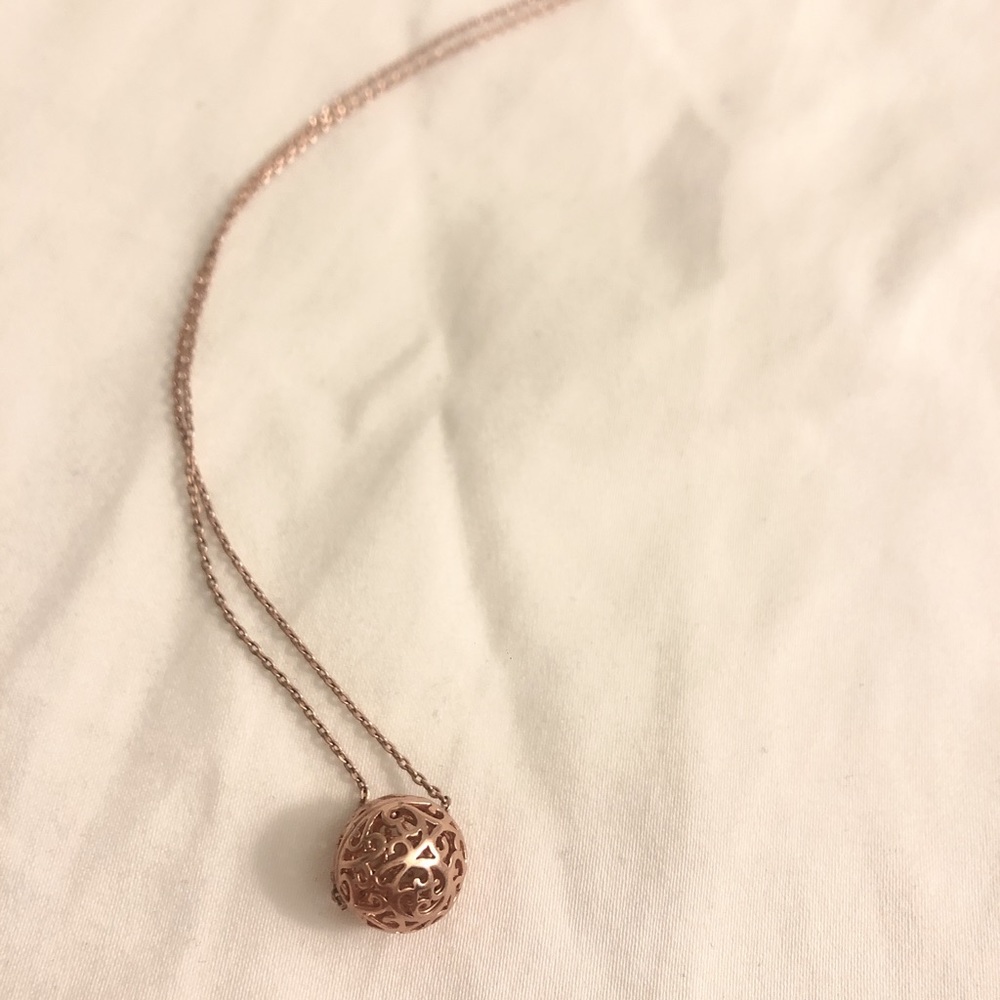 Rose gold lucky charm necklace